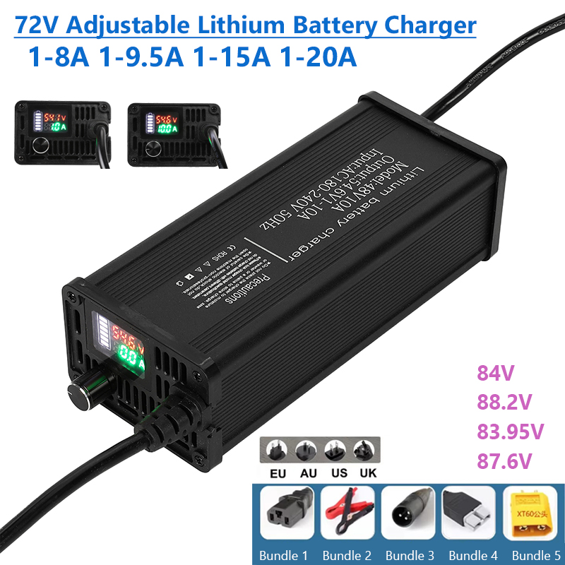 Pengisi Daya Baterai Lithium 7 - 72V 15A Fast Charger ulasan dan harga